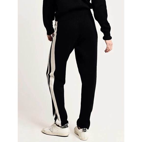 ATM Black Tuxedo Stripe Cashmere Blend Knit Pants Womens Size XS - Picture 3 of 9